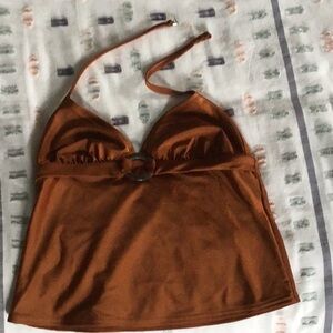 Isaac Mizrahi Brown Tankini Top